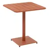 A square outdoor table with a single pedestal base and a square foot. Produktbild-Vorschau
