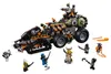 A LEGO® NINJAGO Drachen-Fänger 70654 playset with several minifigures arranged around it. Produktbild-Vorschau