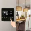 A smart thermostat is shown on a wall next to a dining room setting. Náhľad obrázku produktu