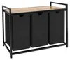 Relaxdays Wäschesammler mit 3 Wäschesäcke, 150 L, Holzoptik Produktbild-Vorschau 8