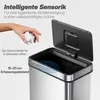 HOMCOM Odpadkový koš se senzorem, 50 l, nerezová ocel, Náhled obrázku produktu 4