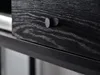A close-up shot of a black wooden drawer with a silver knob. Voir les images du produit