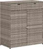 A grey poly rattan garden cabinet with two drawers and two doors. Náhled obrázku produktu