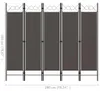 vidaXL 5dílný pokojový dělič antracit 200 x 180 cm Náhled obrázku produktu 5