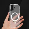 A hand holding a clear phone case with a white magnetic ring. Produktbild-Vorschau