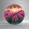 Wanduhr - Rund - Glasuhr - Wiese Tulpen Sonnenuntergang Produktbild-Vorschau 3