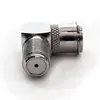 2x Adapter F-Quick-Stecker zu F-Buchse 90° gewinkelt Metall Produktbild-Vorschau 3