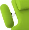 Close-up of a bright green massage table headrest and armrest. Náhled obrázku produktu