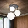 Deckenlampe, Kugel Design, Glas satiniert, D 46,5 cm Produktbild-Vorschau 2