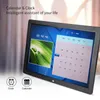 A digital photo frame displaying a calendar and clock, with icons for clock and calendar below. Podgląd zdjęcia produktu