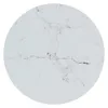 A circular tabletop with a white marble pattern and black veins, presented on a white background. Produktbild-Vorschau