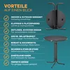 Runder Klapp-Stehtisch Weiß Anthrazit für Indoor & Outdoor, Produktbild-Vorschau 11
