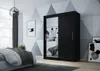 Easy4You D1 150 cm Schwarz Schiebetüren Kleiderschrank Produktbild-Vorschau 2