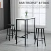 HOMCOM Bartisch mit Barhocker Set, 3-TLG. Bartisch Set, Produktbild-Vorschau 4