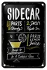 Blechschild Rezept Sidecar Cocktail Recipe 12x18cm Geschenk Produktbild-Vorschau 1