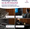 Collage showing different rooms where the product can be used, with text overlays. Produktbild-Vorschau