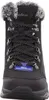 A close-up front view of a black Skechers boot with faux fur trim. Voir les images du produit
