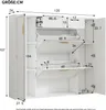 A diagram of a white shoe cabinet with dimensions indicated by numbers and arrows. Produktbild-Vorschau