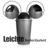 BigDean Abfalleimer grau 50 L mit schwarzem Schiebedeckel Ø Produktbild-Vorschau 4