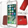 A collage of images showing a transparent phone case and a red iPhone. Produktbild-Vorschau