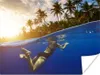 MuchoWow® Poster Meer - Schwimmen - Insel 80x60 cm - Kunst Produktbild-Vorschau 1