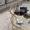 HOMCOM Tavolino rotondo con ripiano, struttura in acciaio, Anteprima dell’immagine prodotto 9