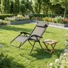 LARS360 Gris foncé Chaise longue pliante, chaise de plage, Voir les images du produit 8