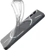 A clear phone case is shown partially covering a phone. Produktbild-Vorschau