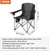 A VEVOR camping chair with dimensions and material specifications displayed. Produktbild-Vorschau