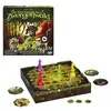 A board game box and its opened game board with playing pieces. Produktbild-Vorschau