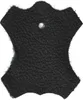 A black leather swatch with a hole in the center, isolated on a white background. Náhľad obrázku produktu