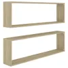 Two identical wooden cube shelves are displayed against a white background. Produktbild-Vorschau