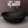 doporro Lavabo vasque à poser gris noir mat 42cm lave main Voir les images du produit 2