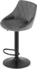 A gray velvet bar stool with a black metal base is shown against a white background. Náhled obrázku produktu