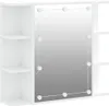 vidaXL Spiegelschrank mit LED Weiß 70x16,5x60 cm Produktbild-Vorschau 2