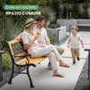 Akord Panca Da Giardino Rosa/Nera/Legno Naturale 125X52X76 Anteprima dell’immagine prodotto 7