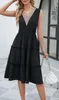 ASKSA Robe d'été femme dentelle col V sans manches Robe de Voir les images du produit 4