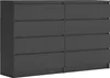 Commode 8 tiroirs, anthracite, 138 x 101 x 39 cm Voir les images du produit 1