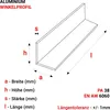 A diagram illustrating the dimensions of an aluminum angle profile. Produktbild-Vorschau