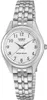 A close-up studio shot of a silver Casio women's watch with a white dial. Anteprima dell’immagine prodotto