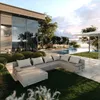 TRADA Gartenecksofa Bahama XL Streifen Grau 370x175 cm Produktbild-Vorschau 1
