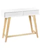 BELIANI Konsolentisch Weiß mit hellem Holz MDF Holzbeine Produktbild-Vorschau 8