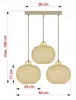 Luxolar LED závěsné svítidlo 3 žárovky E27 ratan Boho Náhled obrázku produktu 7