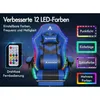 ALFORDSON 1-pak fotel do gier z masażem LED, skóra PU, Podgląd zdjęcia produktu 7