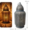 Lanterna orientale di Marrakech, lanterna in metallo color Anteprima dell’immagine prodotto 3