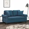 vidaXL Cuscino decorativo 2 pz. Velluto blu 40x40 cm Anteprima dell’immagine prodotto 2