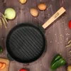Ø28cm Grillpfanne Gusseisen Induktion Holzgriff Bratpfanne Produktbild-Vorschau 2