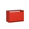 A red shoe cabinet against a white background. Voir les images du produit