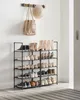 A hallway with a shoe rack and a hat and bag on a wall rack. Náhled obrázku produktu