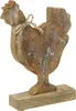 Holz Huhn Frühlingsdeko Osterfigur Natur Weiß Shabby Chic Produktbild-Vorschau 1